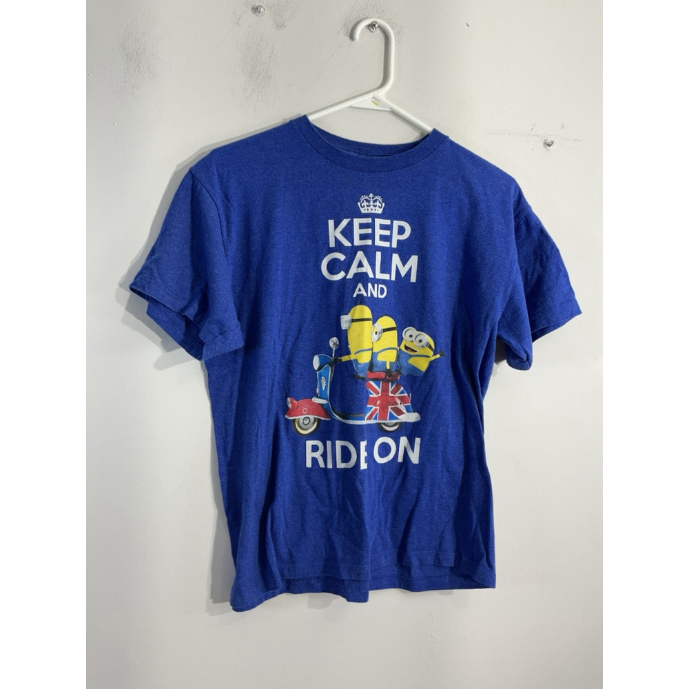 Kids Minions Illumination Large Blue Short Sleeve T Shirt With Graphic